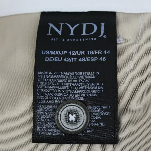 Curves 360 by NYDJ Trouser Pants in Stretch Linen - White Size 12