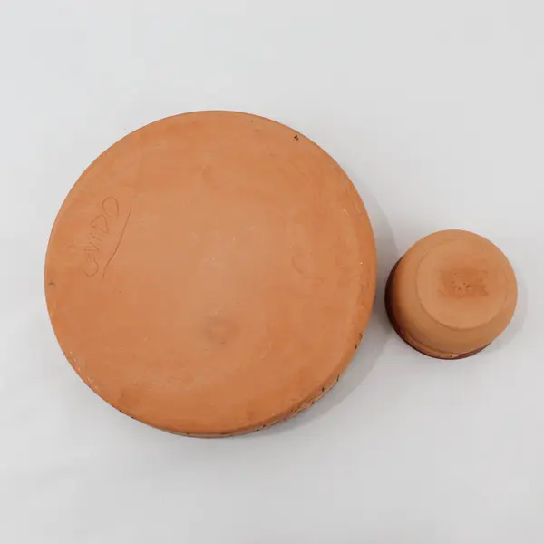 SALSA Terracotta 2-Piece Chip & Dip Set 10in Bowl 4in Dip Bowl