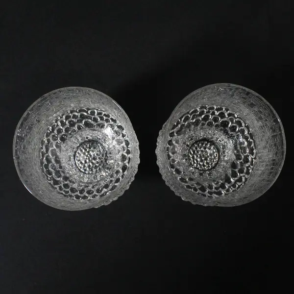 Lot of 2 Iittala Ultima Thule Clear Pressed Sherry Glasses 5in