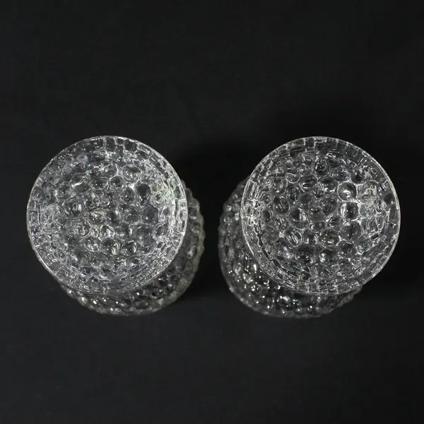 Lot of 2 Iittala Ultima Thule Clear Pressed Sherry Glasses 5in