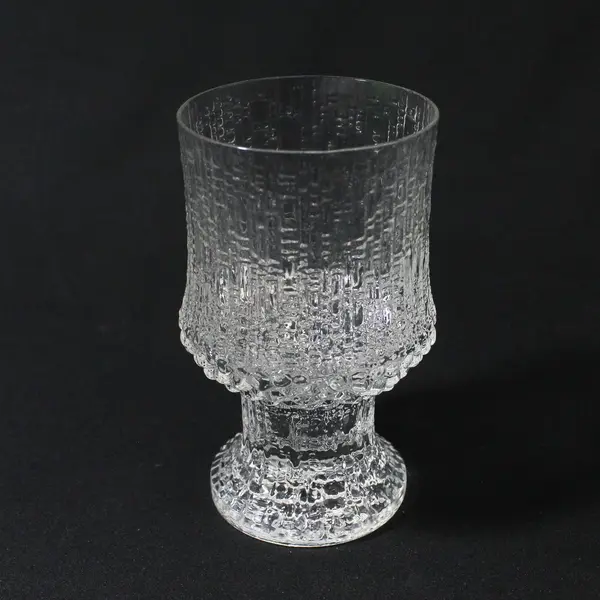 Lot of 2 Iittala Ultima Thule Clear Pressed Sherry Glasses 5in