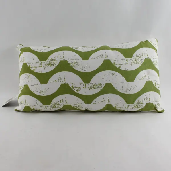 Rizzy Home Green and White 11" X 21" Throw Pillow in Style T-06131