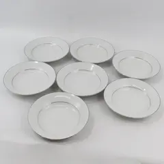 TS White on White 1079 Shallow Rim Soup Bowls Set of 7