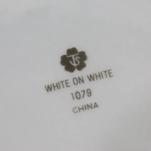 TS White on White 1079 Shallow Rim Soup Bowls Set of 7