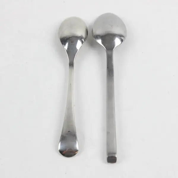 Lot of 2 Soup Spoons GS Gourmet Settings & Unbranded Stainless Steel