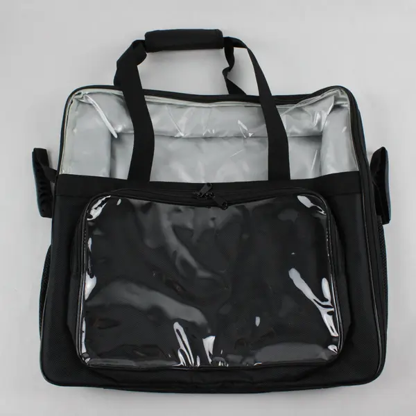Large Semi-Transparent Black Travel Tote Bag 17"