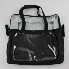 Large Semi-Transparent Black Travel Tote Bag 17"