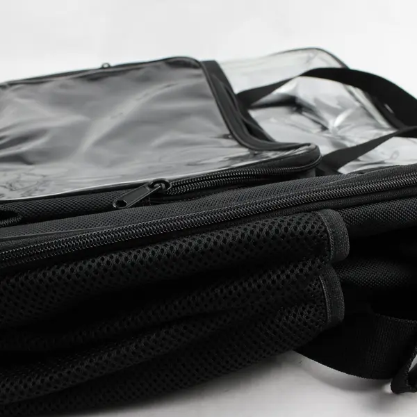 Large Semi-Transparent Black Travel Tote Bag 17"