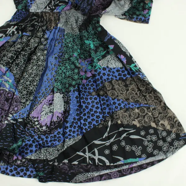 VTG 80s Jane Schaffhausen Petite Floral Drop Waist Dress Sz 8 FLAW