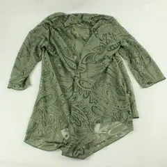  Shannon Ford Sheer Green and Gold 3/4-Sleeve Shrug Women's Medium