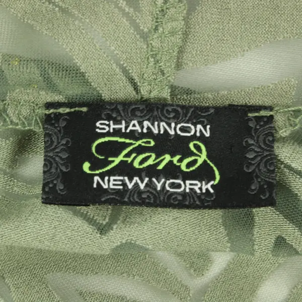 Shannon Ford Sheer Green and Gold 3/4-Sleeve Shrug Women's Medium