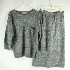 Vintage Jaime Alan Black and White Marled Acrylic Knit Set Women's Medium