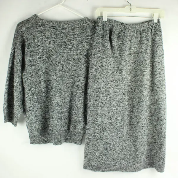 Vintage Jaime Alan Black and White Marled Acrylic Knit Set Women's Medium