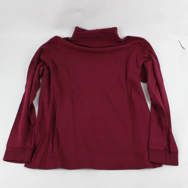 Basic Editions Maroon Red Long-Sleeved Turtleneck Women's Medium