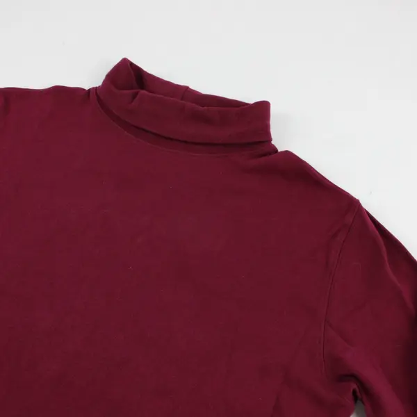 Basic Editions Maroon Red Long-Sleeved Turtleneck Women's Medium
