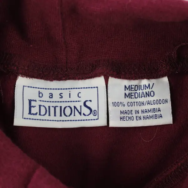 Basic Editions Maroon Red Long-Sleeved Turtleneck Women's Medium