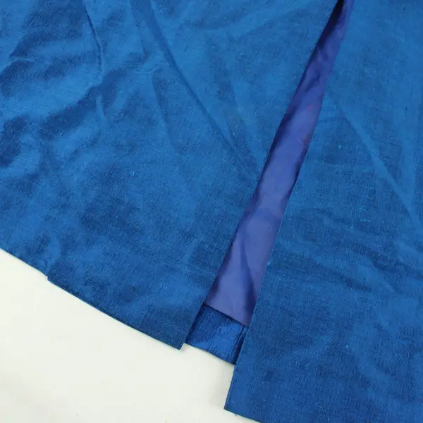 Handmade Shimmery Blue Open Front Raw Silk Coat Womens Plus Est 2X