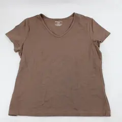 Basic Editions Modern Fit Brown V-Neck T-Shirt Women's XL