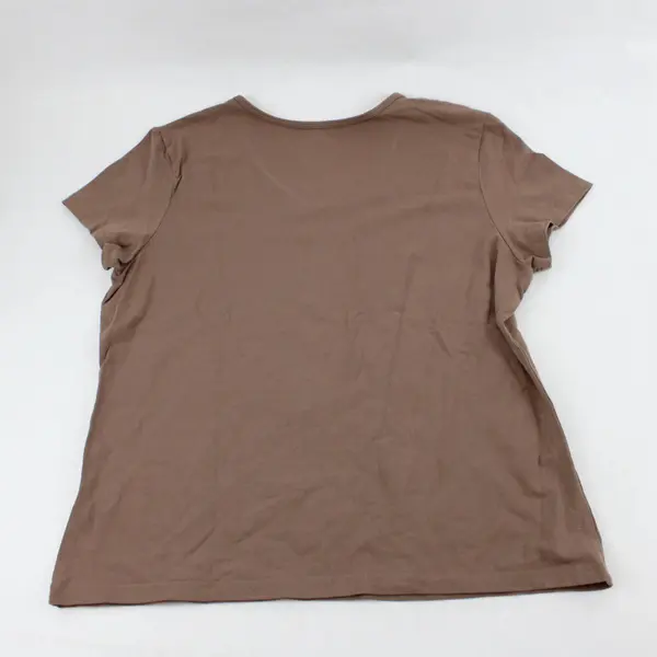 Basic Editions Modern Fit Brown V-Neck T-Shirt Women's XL