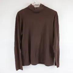 Carolyn Taylor Dark Brown Ribbed Turtleneck Women's Large