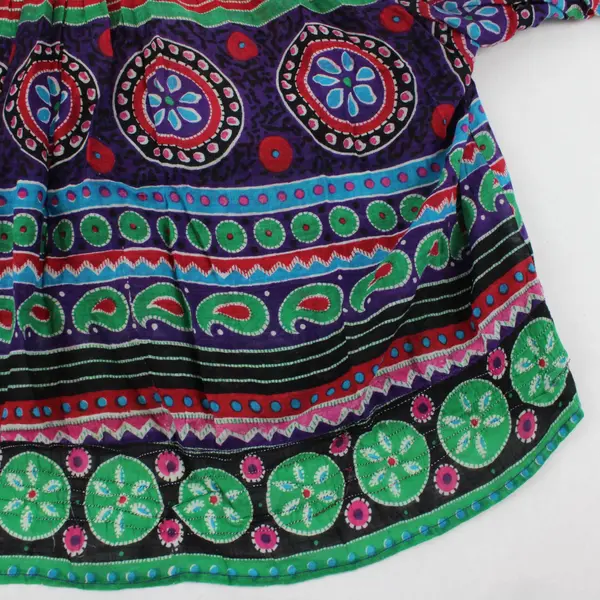 VTG Hunter's Glen Sheer Multicolor Paisley Cotton Cropped Top Women's Medium
