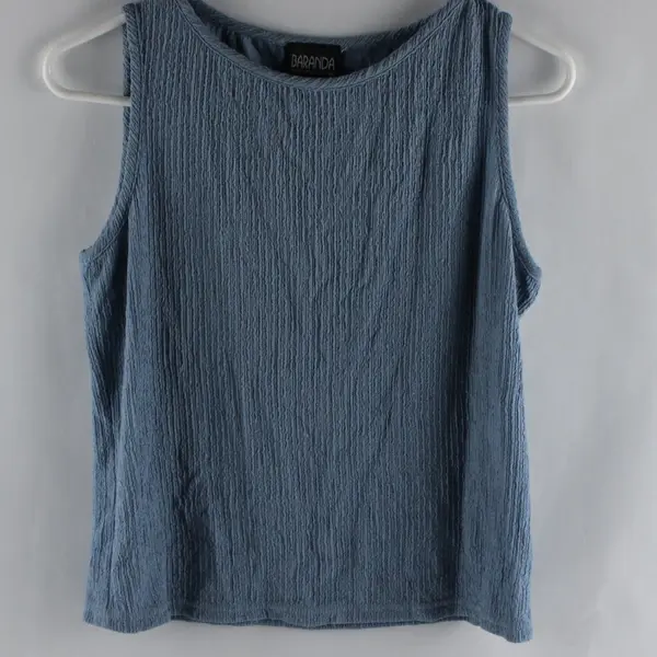 VTG Baranda Powder Blue Textured Tank Top Women's Medium