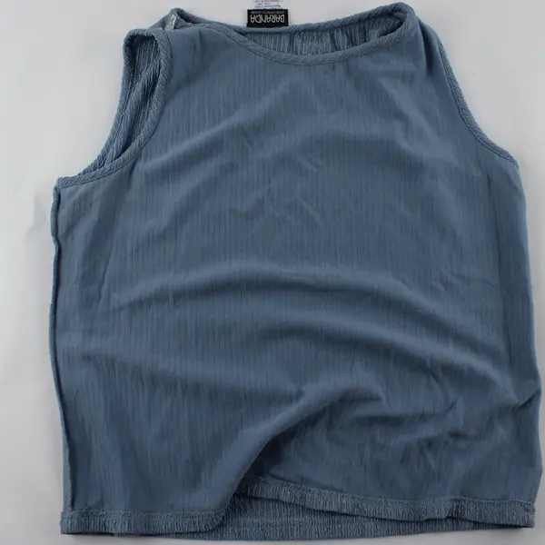 VTG Baranda Powder Blue Textured Tank Top Women's Medium
