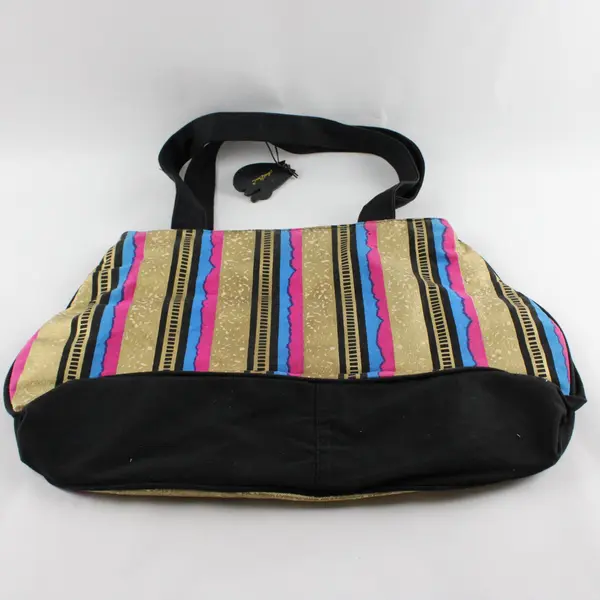 VTG Laurel Burch Cotton Tote Bag Colorful Cat & Bird Illustrations 19"Wx12"Hx4"D