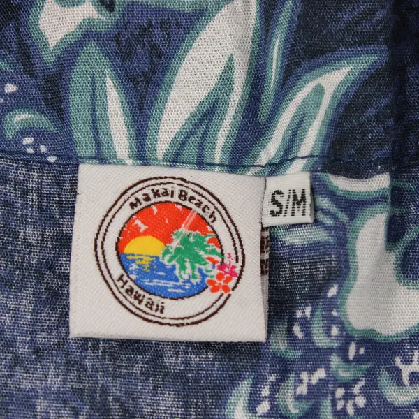 Makai Beach Hawaii Womens Blue Floral Blouse Size S/M