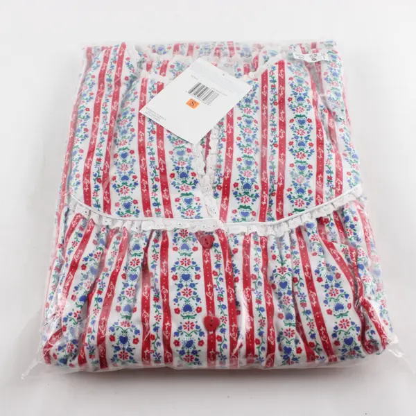 NWT Lanz of Salzburg 42364 Small Red White Blue Floral Flannel Nightgown
