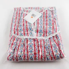 NWT Lanz of Salzburg 42364 Small Red White Blue Floral Flannel Nightgown