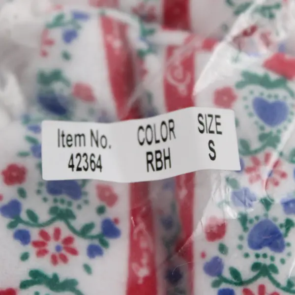 NWT Lanz of Salzburg 42364 Small Red White Blue Floral Flannel Nightgown