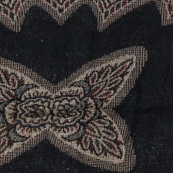 Sparkly Gold and Brown Paisley Boho Fringe Scarf Wrap 21"x78"