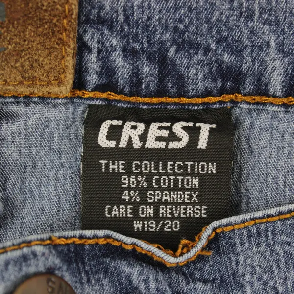 Vtg Y2K Crest Jeans Women's W19/20 Med Wash Denim Eyelet Skirt