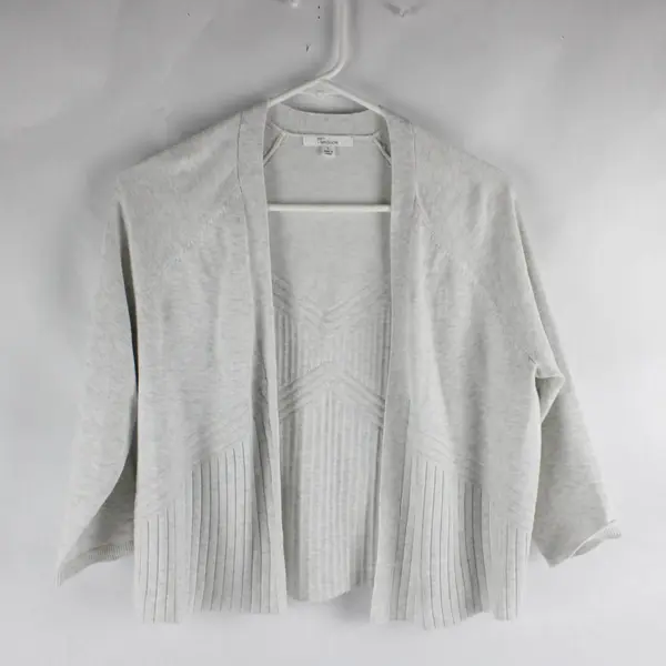 89th + Madison Light Gray 3/4-Sleeve Shrug Bolero Women's Large