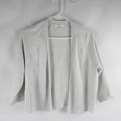 89th + Madison Light Gray 3/4-Sleeve Shrug Bolero Women's Large