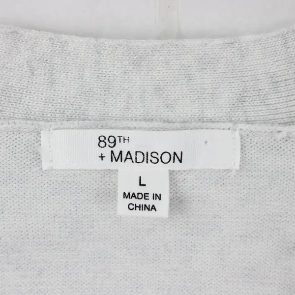89th + Madison Light Gray 3/4-Sleeve Shrug Bolero Women's Large