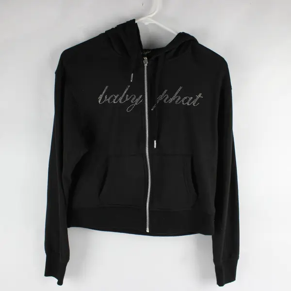 Baby Phat With Rhinestones Zip Up Hoodie Black Women's Size S