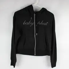 Baby Phat With Rhinestones Zip Up Hoodie Black Women's Size S