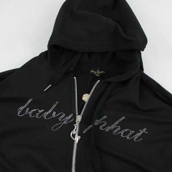 Baby Phat With Rhinestones Zip Up Hoodie Black Women's Size S