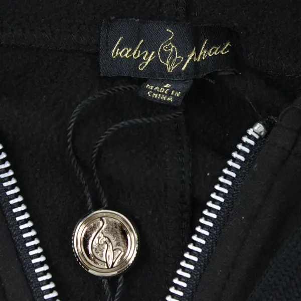 Baby Phat With Rhinestones Zip Up Hoodie Black Women's Size S
