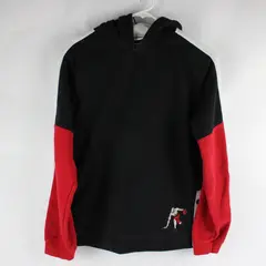 AND1 Youth XL 14/16 Black Red White Colorblock Hoodie Basketball