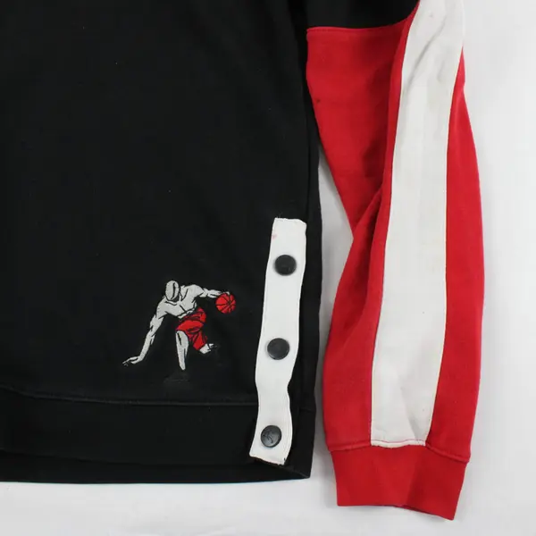 AND1 Youth XL 14/16 Black Red White Colorblock Hoodie Basketball