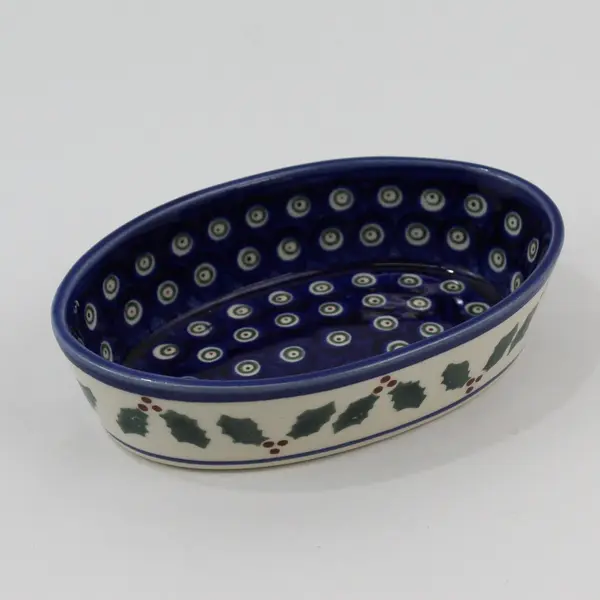Boleslawiec Small Oval Bowl Holly Pattern