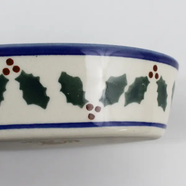 Boleslawiec Small Oval Bowl Holly Pattern