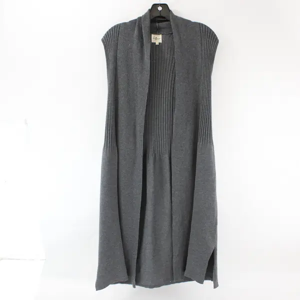 Effeci Gray Sleeveless Knit Duster Women's Large
