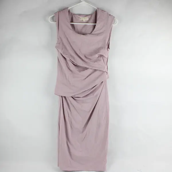 Synergy Women's Lilac Draped Sleeveless Midi Dress Size Small