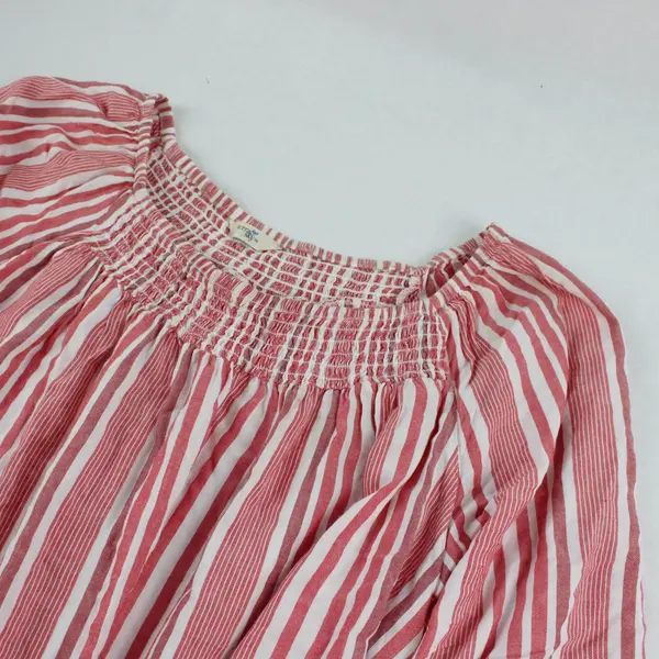 Terra & Sky Red White Striped Women's Blouse 