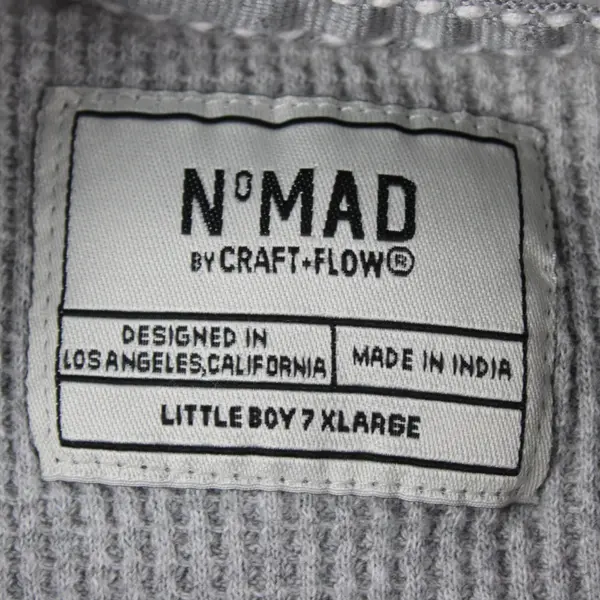 Nomad by Craft Flow Boys Waffle Knit Grey Long Sleeve Good Vibes Sz XL(7)