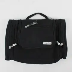 Baggallini Black Small Travel Bag Organization Makeup Bag 12'' x 8''